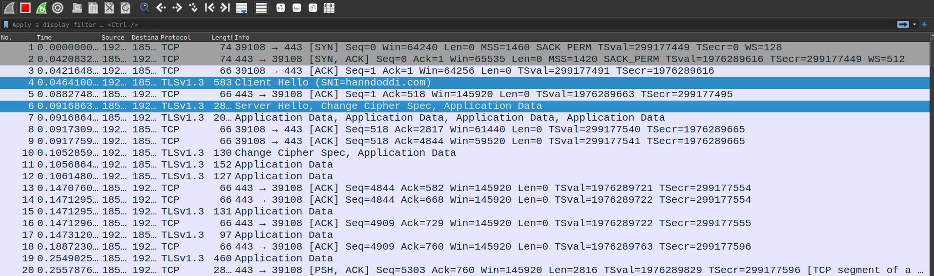 wireshark screenshot