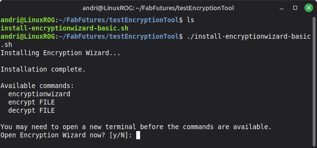 encryption wizard install