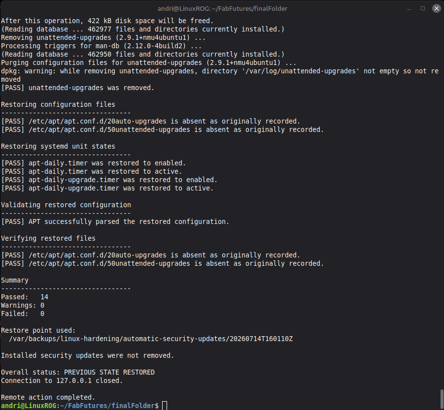 restore test