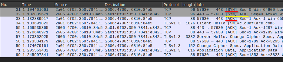 wireshark three way tcp handshake