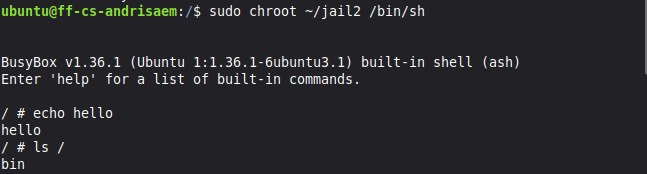 Jail2 chroot into jail2