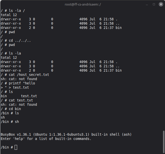 Testing busybox