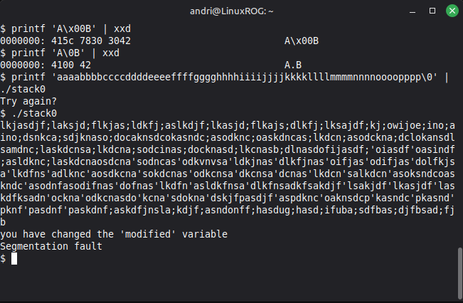 Protostar stack0 segfault