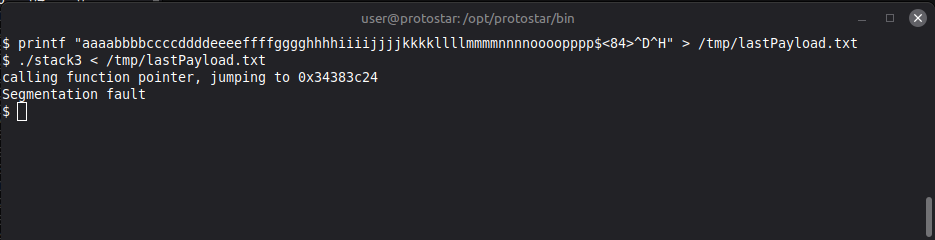 Protostar stack3 final check fail