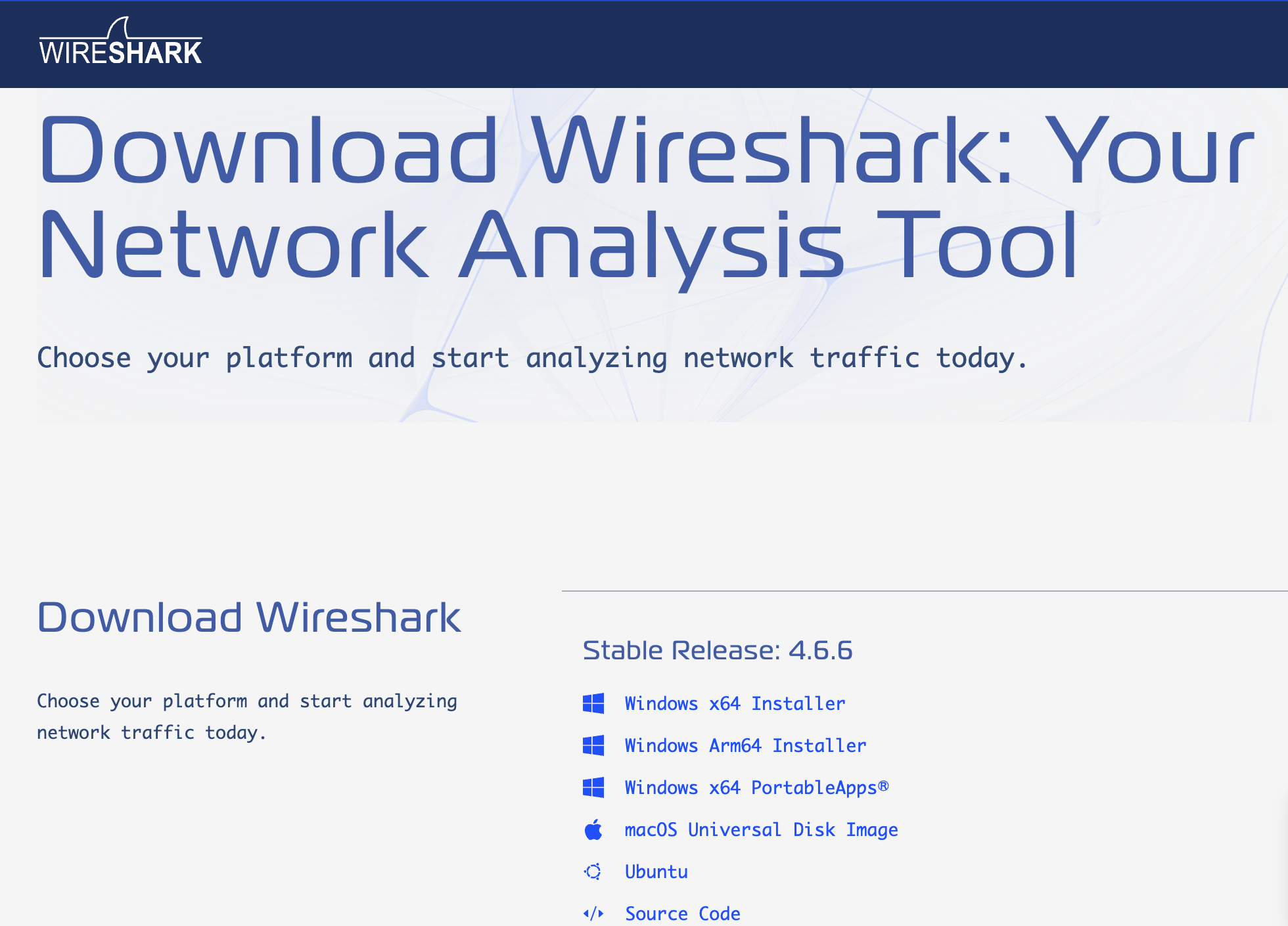 Wireshark page