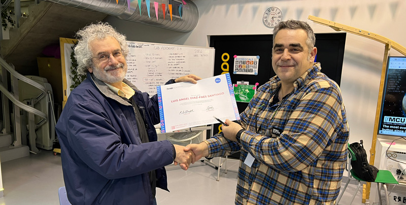 Neil and I, in Instructor Fab Academy bootcamp - Leon 2024