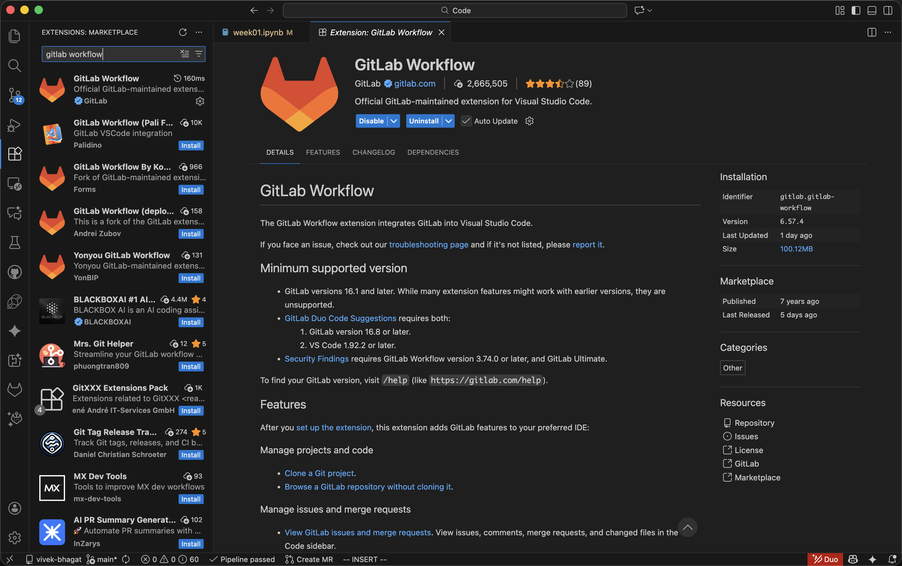 GitLab Workflow Extension