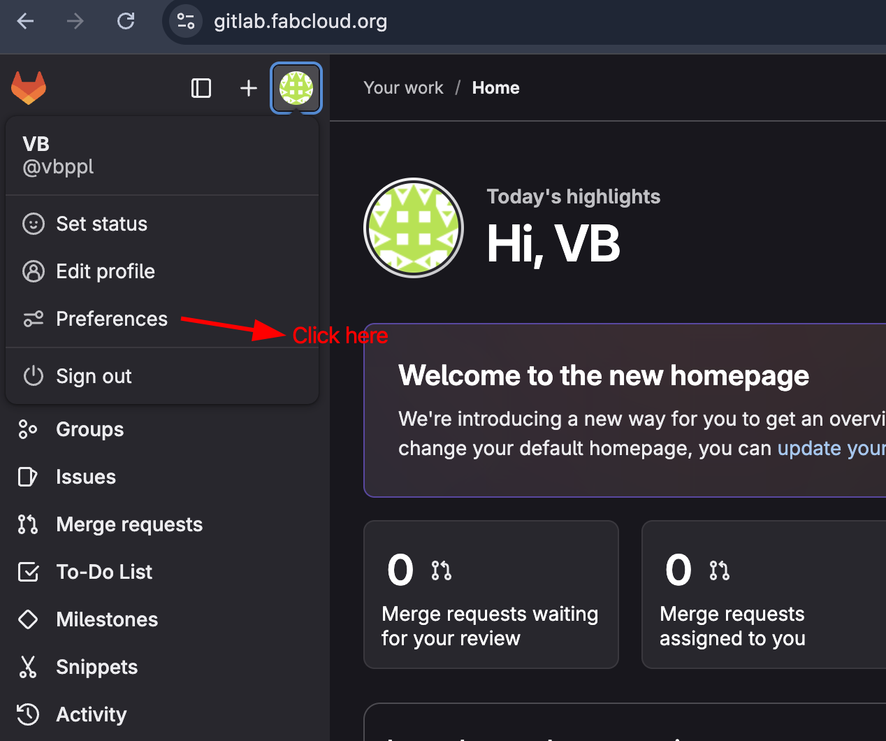 Personal Access Token: Step2