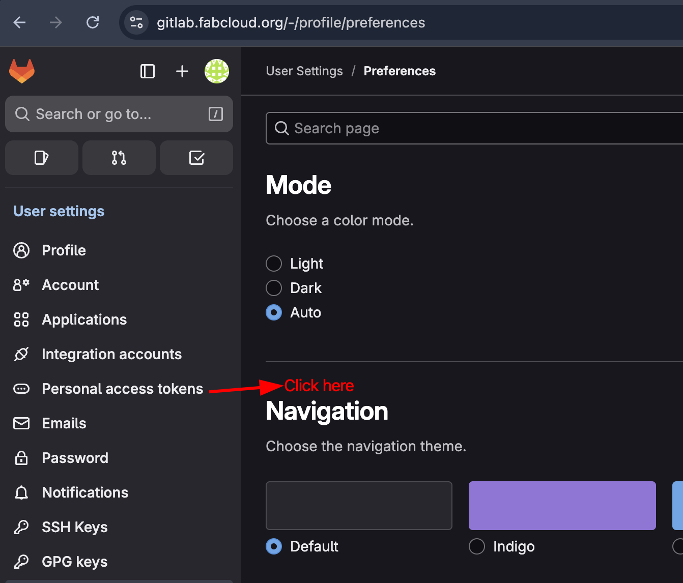 Personal Access Token: Step3