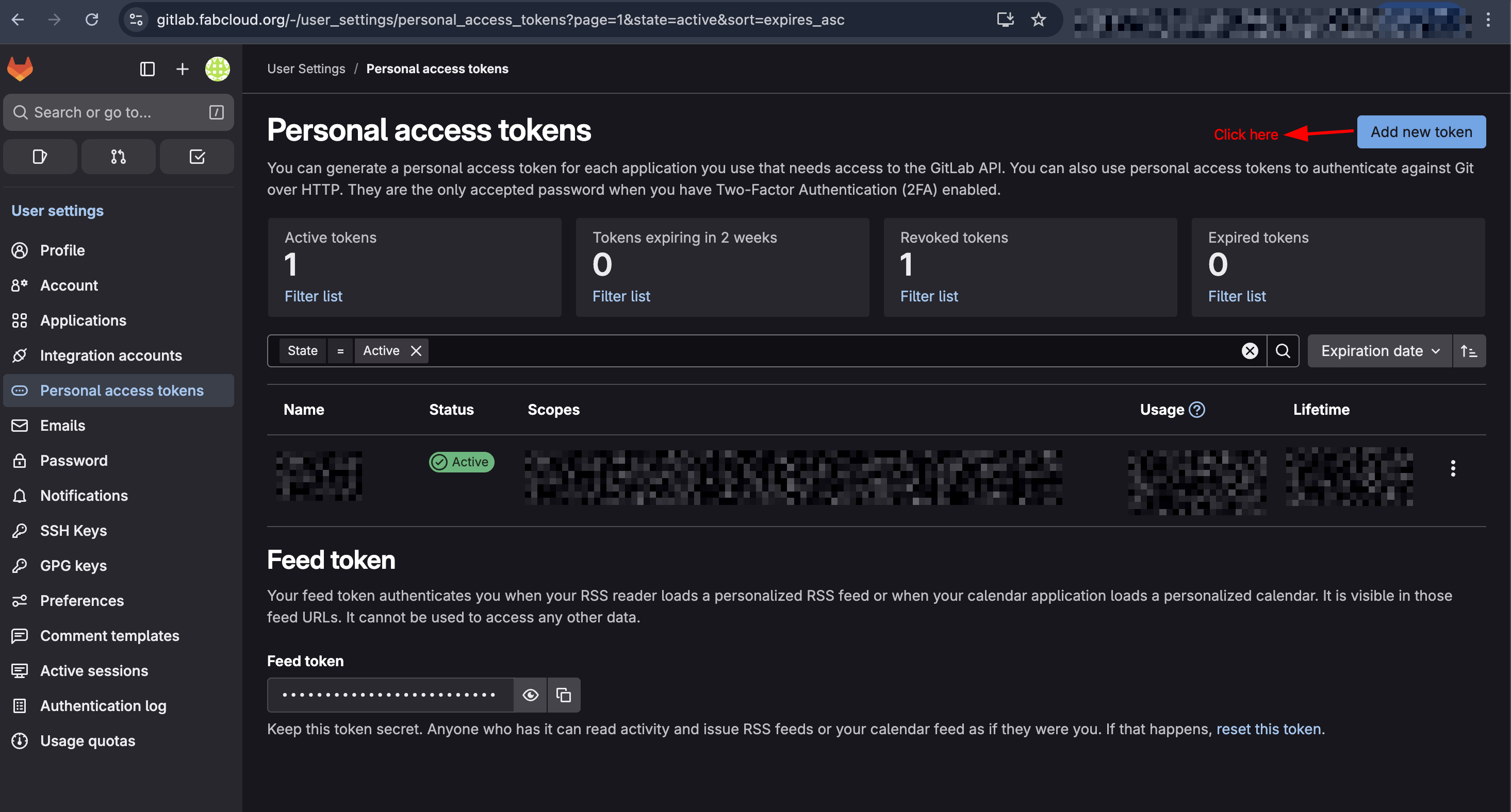 Personal Access Token: Step4