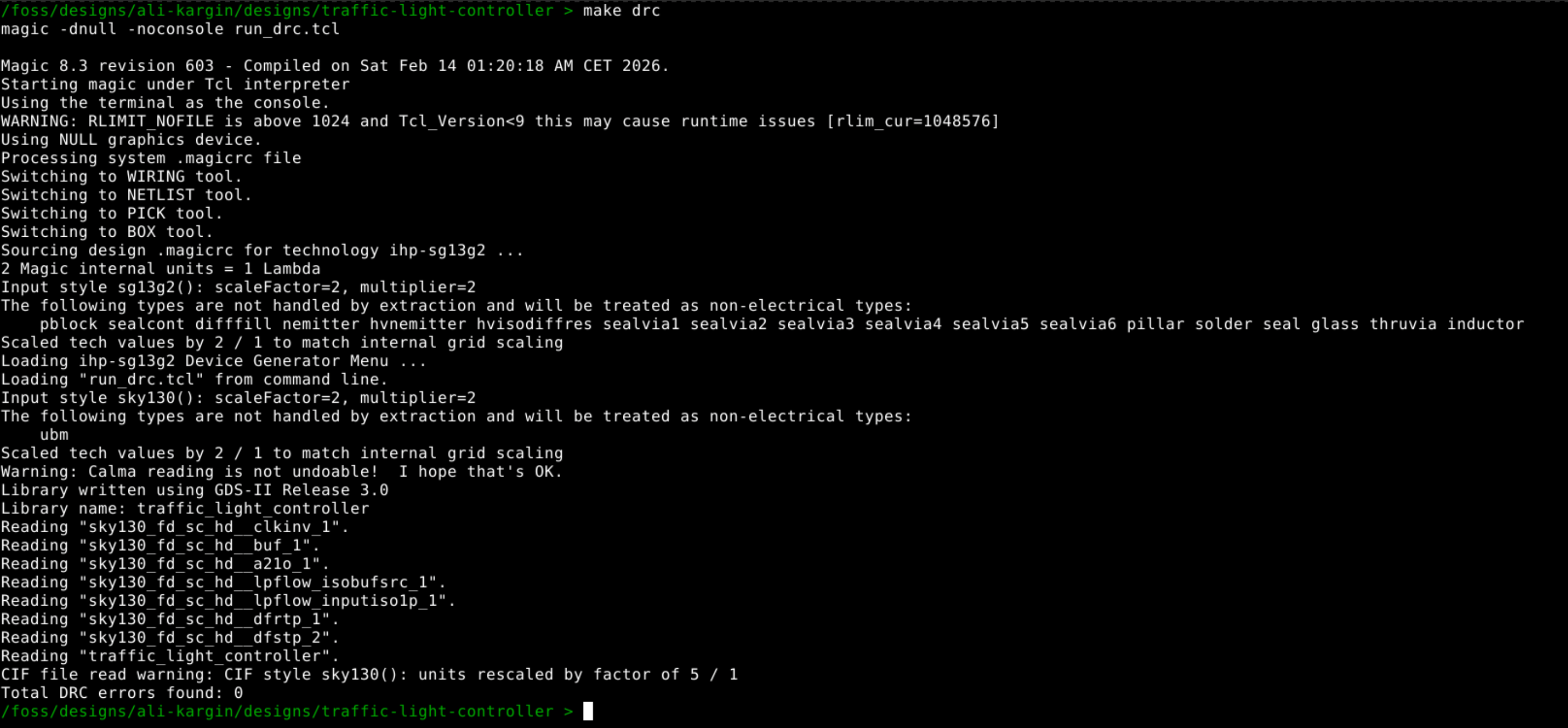 Traffic Light Controller Waveform