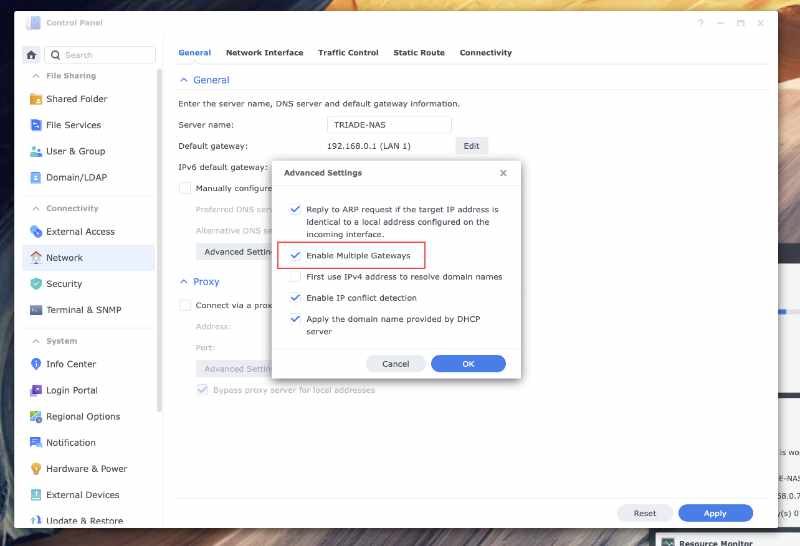 Enable Multiple Gateways