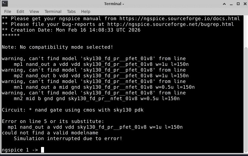 nand_gate.sp v1 — Mp1/Mp2/Mn1/Mn2, wrong sky130A path