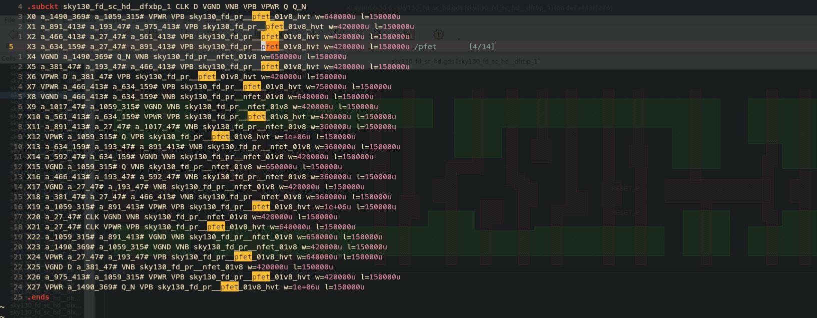 netlist klayout dffbp